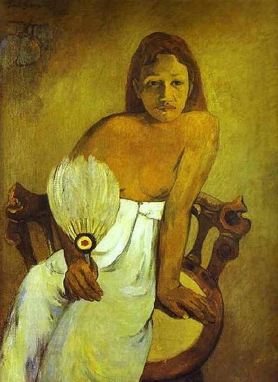 Paul Gauguin Donna col ventaglio oil painting picture